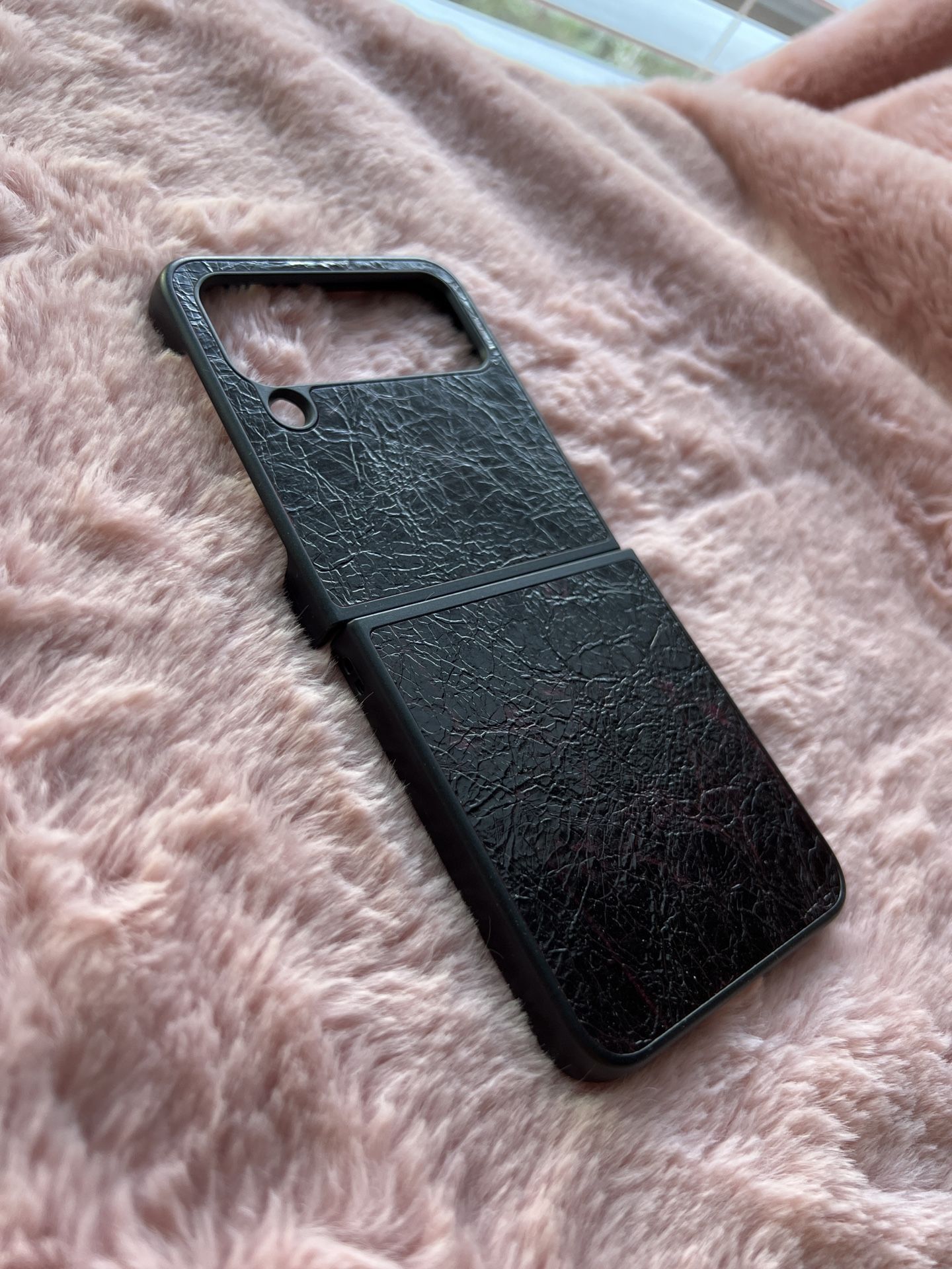 For Samsung Galaxy z flip 4 phone case faux leather