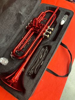 Nice Red Trumpet with New Mouthpiece and Valve Oil Plays Great $200 Firm