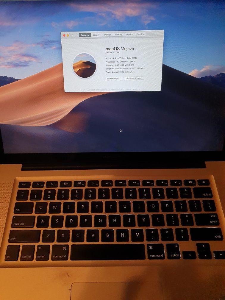 Macbook Pro 15-inch Intel Core i7