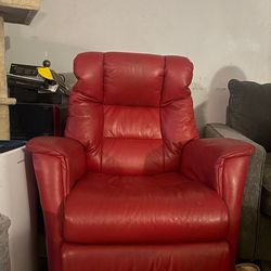 red leather recliner