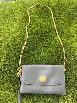 COACH Navy Leather Crossbody & Wristlet | Gold Hardware | $79