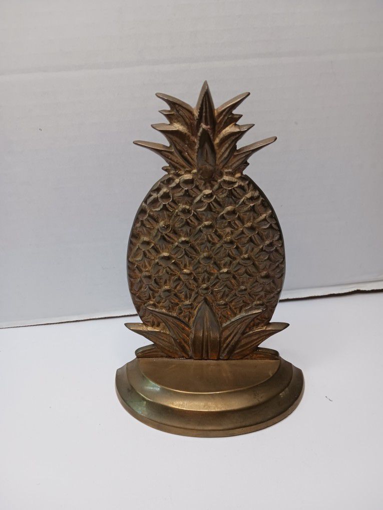 Vintage Yield House Made In India Brass Pineapple Home Decor Bookend