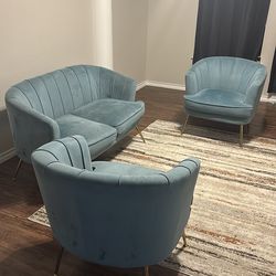 Teal sofa set