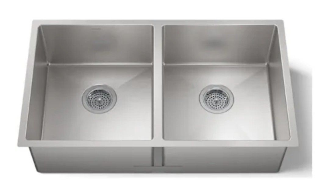 Kohler Strive 32" Double Basin Undermount 16-Gauge Stainless Steel Kitchen Sink 