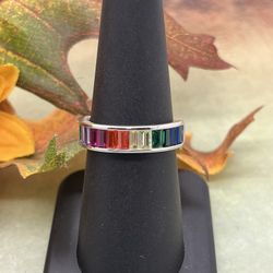 925 Silver CZ Multicolor Rings