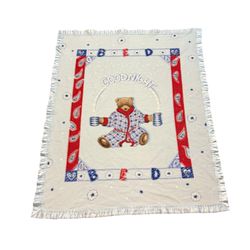 Goodnight Bed Teddy Bear Throw Blanket