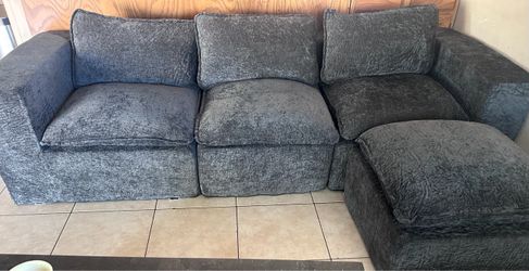 Dark Grey Boneless Cloud Sectional Couch