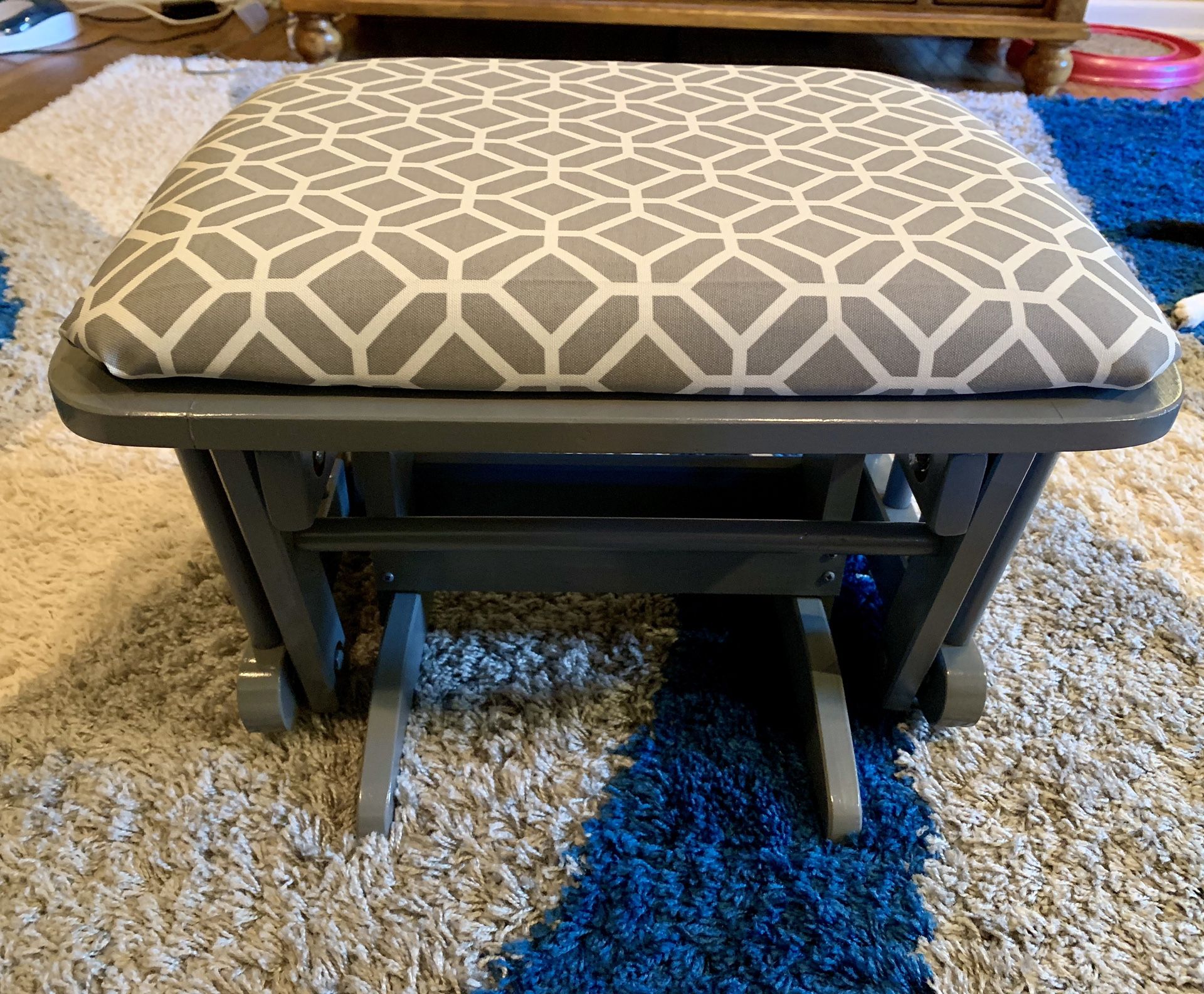 Gray Wood Gliding Ottoman Footstool Grey for Sale in Indianapolis, IN