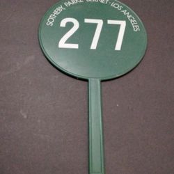 Vintage 1970's SOTHEBY'S Sotheby Parke Bernet Los Angeles "A-u--C-t-I-o-N House Bidding Paddle. Double Sided....asking $75.00