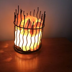 Himalayan Glow Ionic Salt Crystal Wavy Basket Lamp $20.00