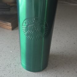 green Starbucks stainless steel travel tumbler