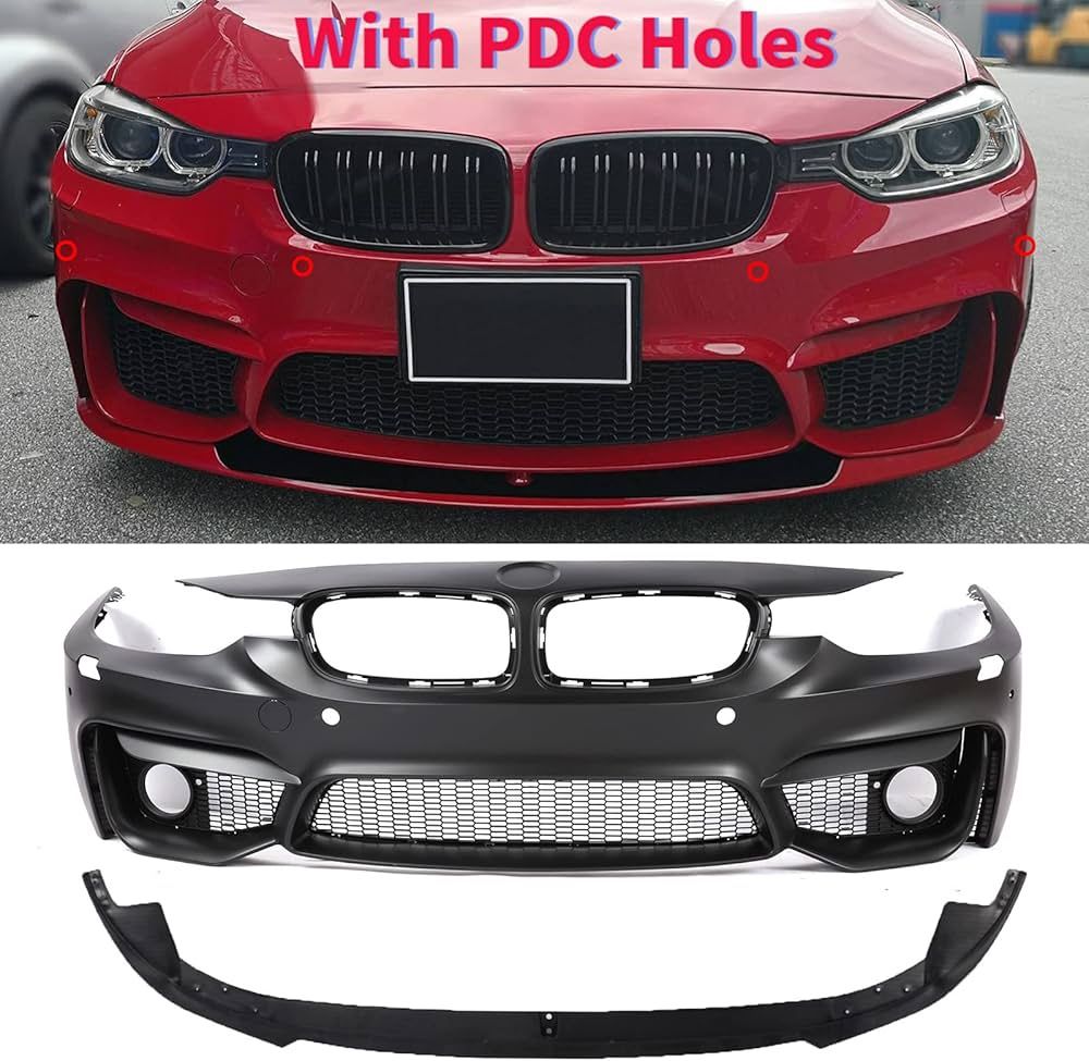 PENSUN F80 M3 Style Front Bumper Cover W/PDC Holes Fit for 2012-2018 BMW F30 F31 3 Series 4 Doors 