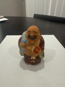 Vintage Kutani Hotei  Japanese Laughing Buddha Porcelain Figurine