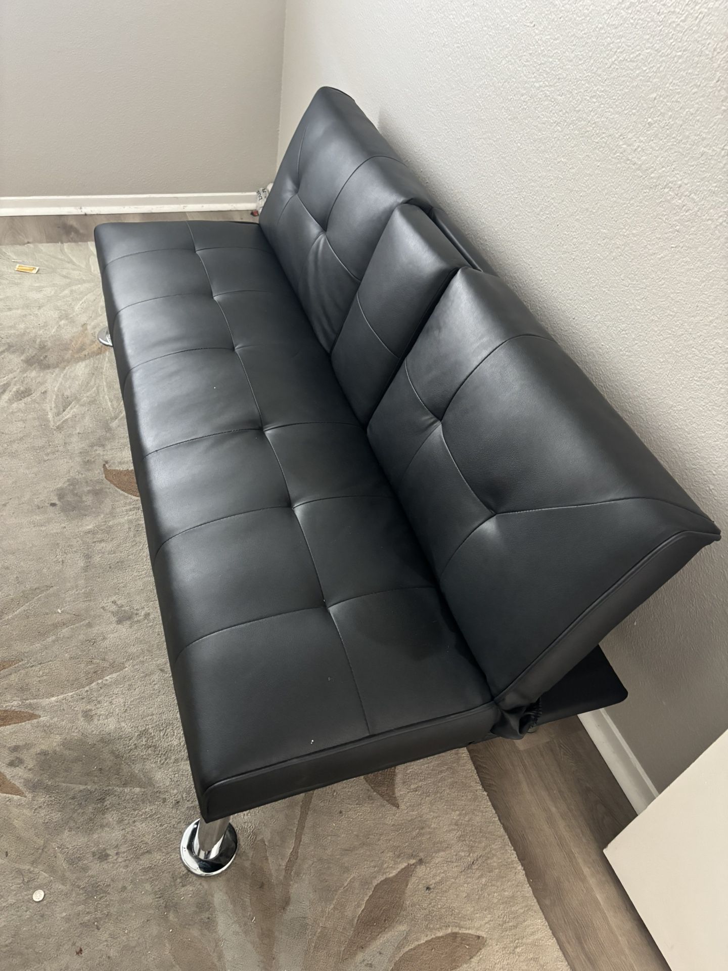 Black Leather Futon