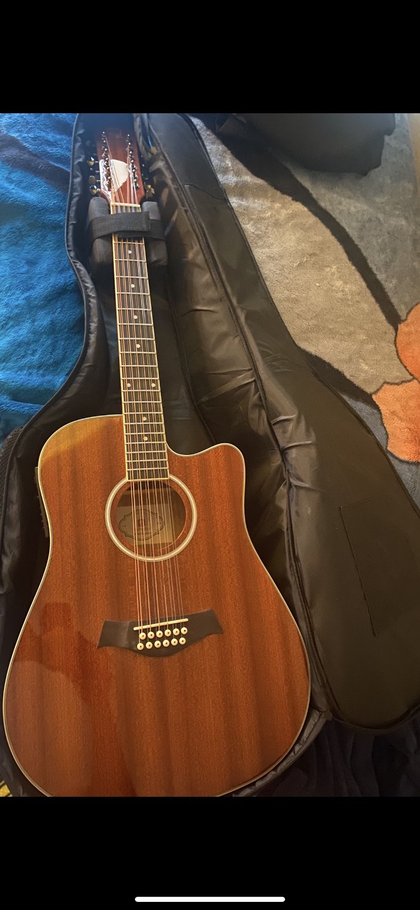 Vangoa 12 String Guitar Brown Glossy