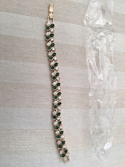 Emerald and White Topaz Bracelet