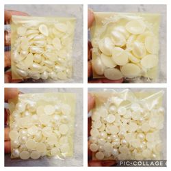 5 Pack Pearl Half beads/ Kundan Stones for Jewellery Making,Embroidery and Craft Works ⁶