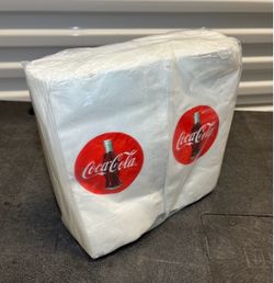 Vintage 1993 Coca Cola 50s restaurant diner Dispenser Napkins 100 Pack 1 Ply 13x13 Facial White Paper Refill Sealed Deadstock Red Disc Logo Classic Gl