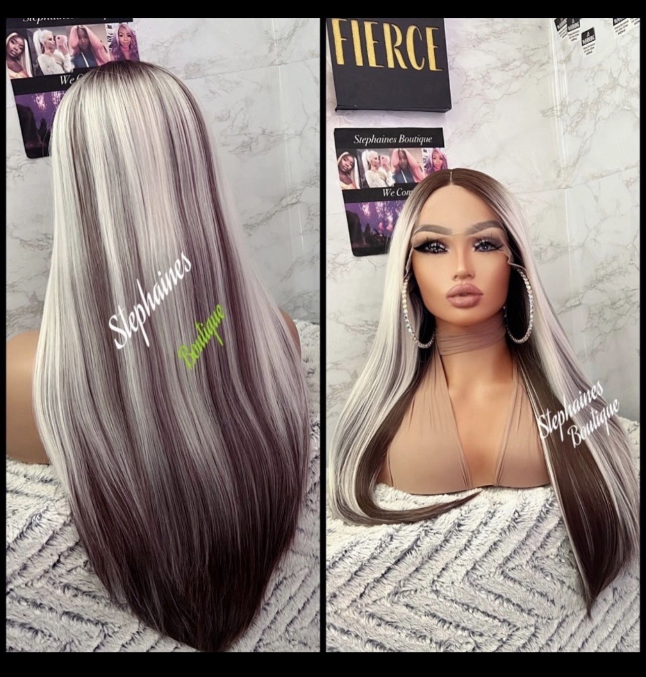 Human Hair Blended Lace Front Wig 