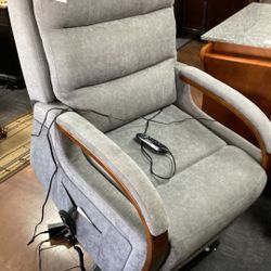Grey Power Reclining Lift Chair W/Heat And Massage