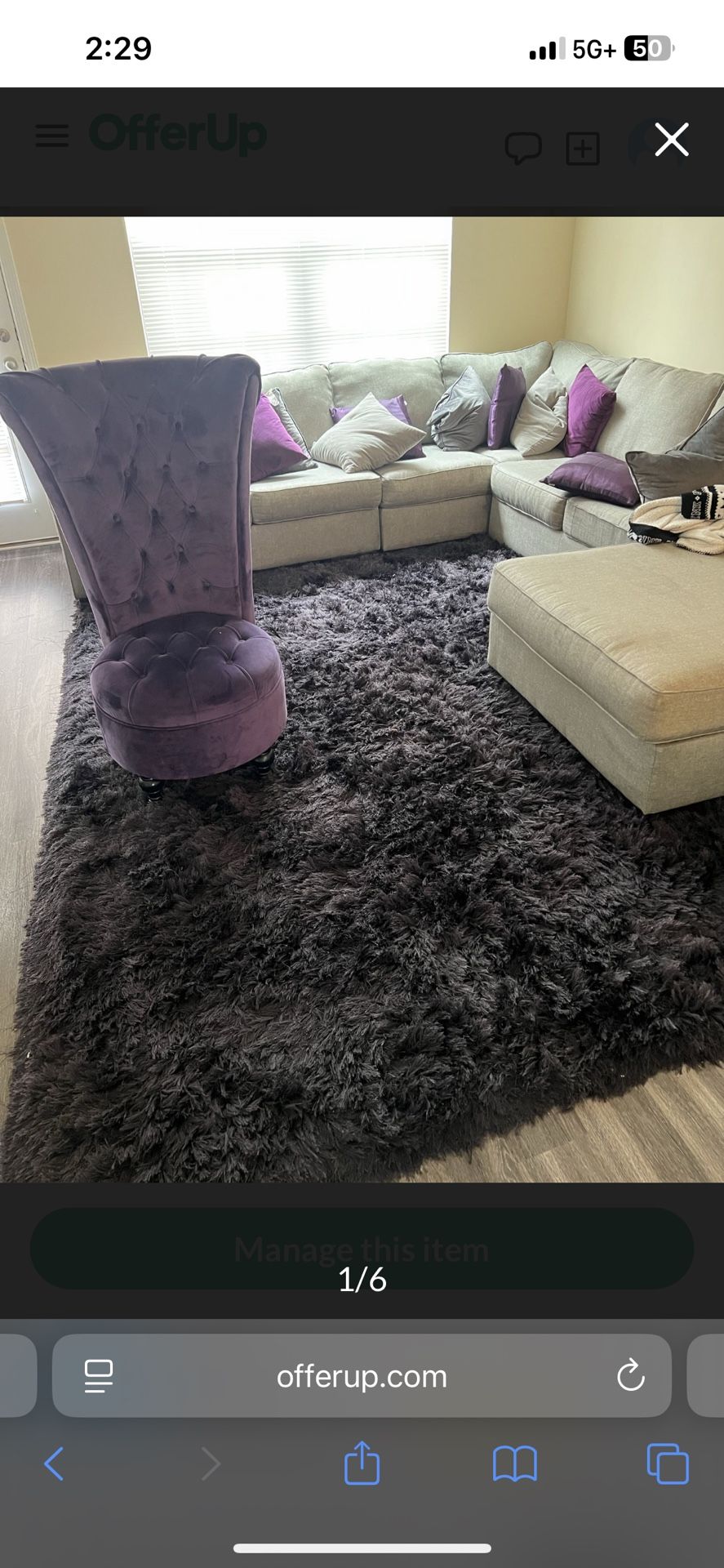 Sectional with Rug And Accent Chair Included.