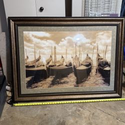 Framed Boat Wall Decor Art - 46”x34.5”
