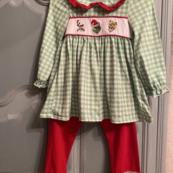 Smocked Christmas Grinch Set
