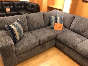 Grey Fabric Sectional Sofa