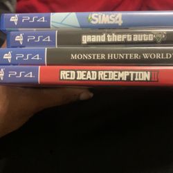 PS4 Games. GTA , Red Dead, Sims, Monster Hunter World