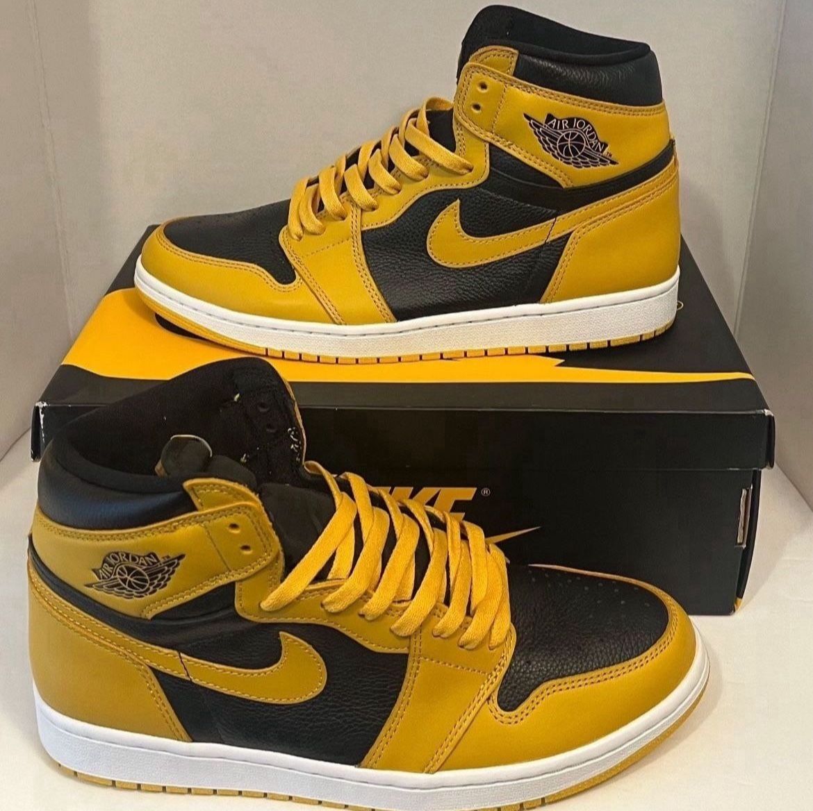 Nike Air Jordan 1 High Retro OG Pollen 555088-701 Black Yellow Men’s Size 10.5 New With Box display shoe just tried on