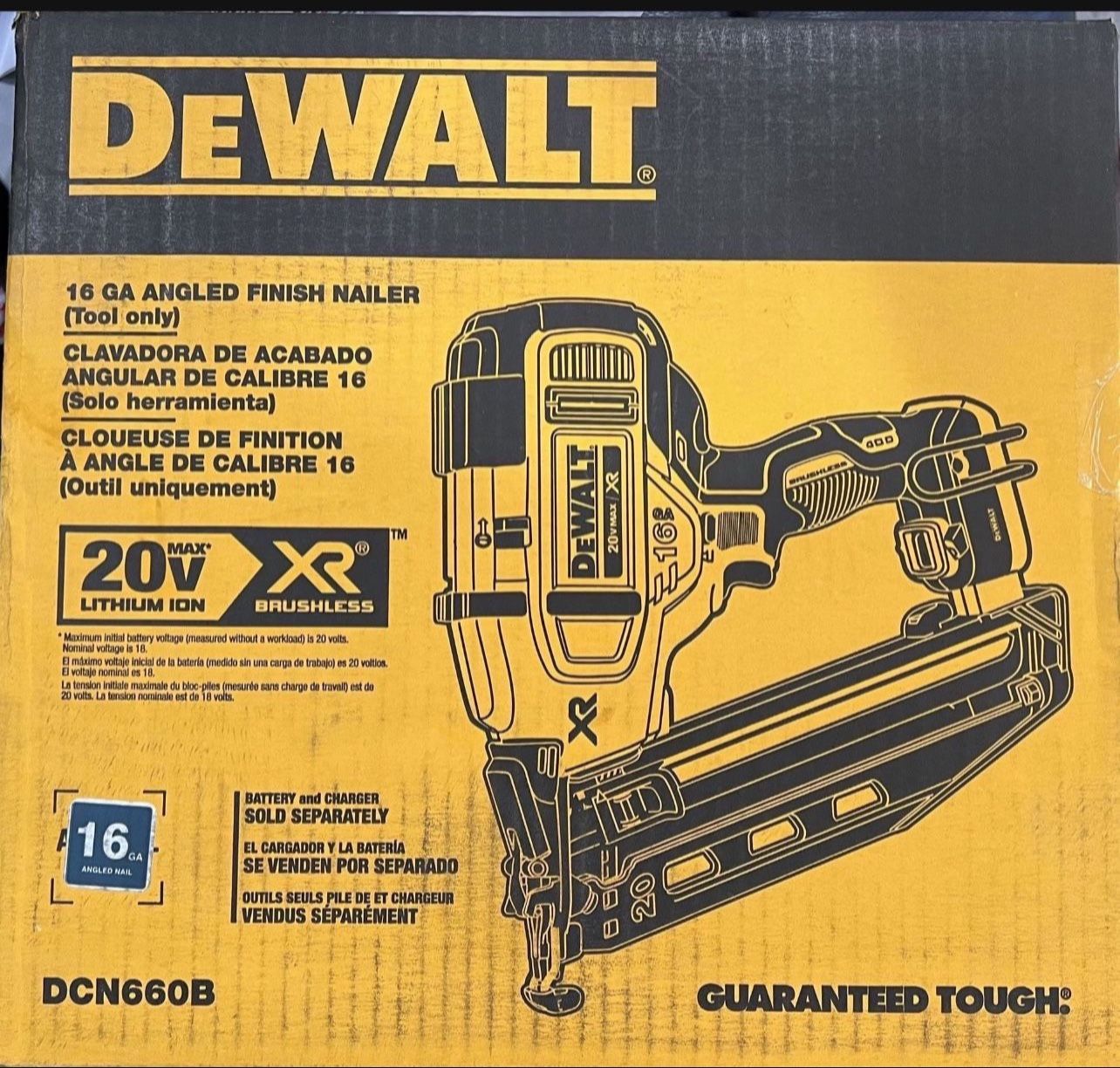 New in Box. Unopened. DEWALT 20-Volt MAX XR Lithium-Ion Cordless 16-Gauge Angled Finish Nailer (Tool-Only) $300 Firm