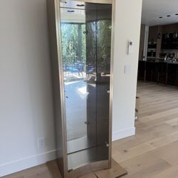 Lighted Display Curio - Glass & Brushed Steel Finish