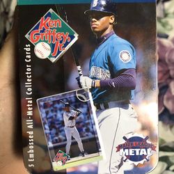 KEN GRIFFEY, JR. METALLIC IMPRESSIONS 5 EMBOSSED ALL METAL COLLECTOR CARDS 1996