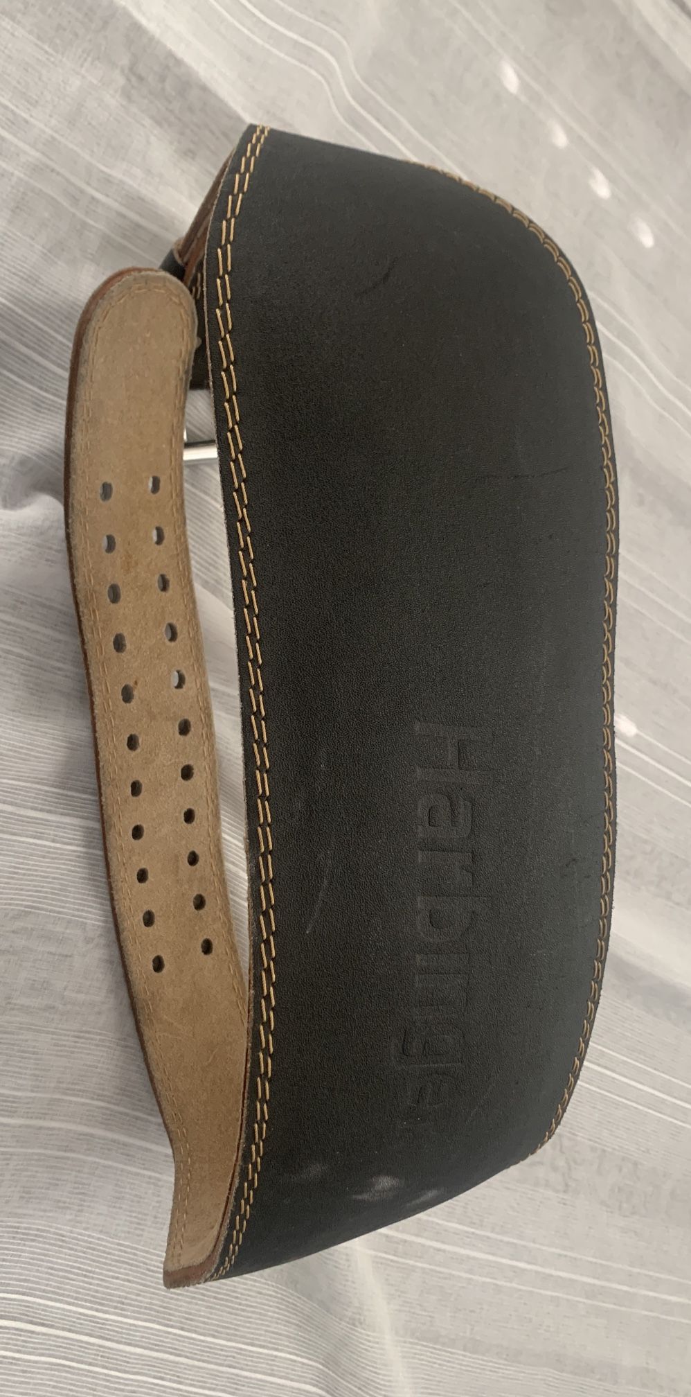 Genuine Harbinger Leather Black Gym Power Weight Lifting Back Belt Size L 35”