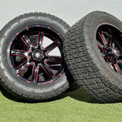 Ballistic 22” Wheels Dodge Ram 1500 rims 5x5.5 A/T 35” Nitto Tires 325/50R22