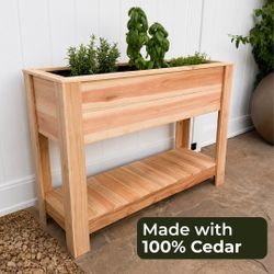 Handmade 4-Foot Cedar Standing Planter | Made to Order