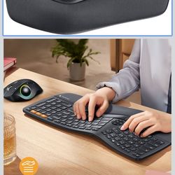 Brand New PC Accessory Bundle Inc. Wireless Ergonomic Keyboard, 4K 6X Zoomable Webcam W/Remote,Light