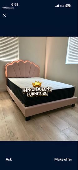 New full bed frame with mattress