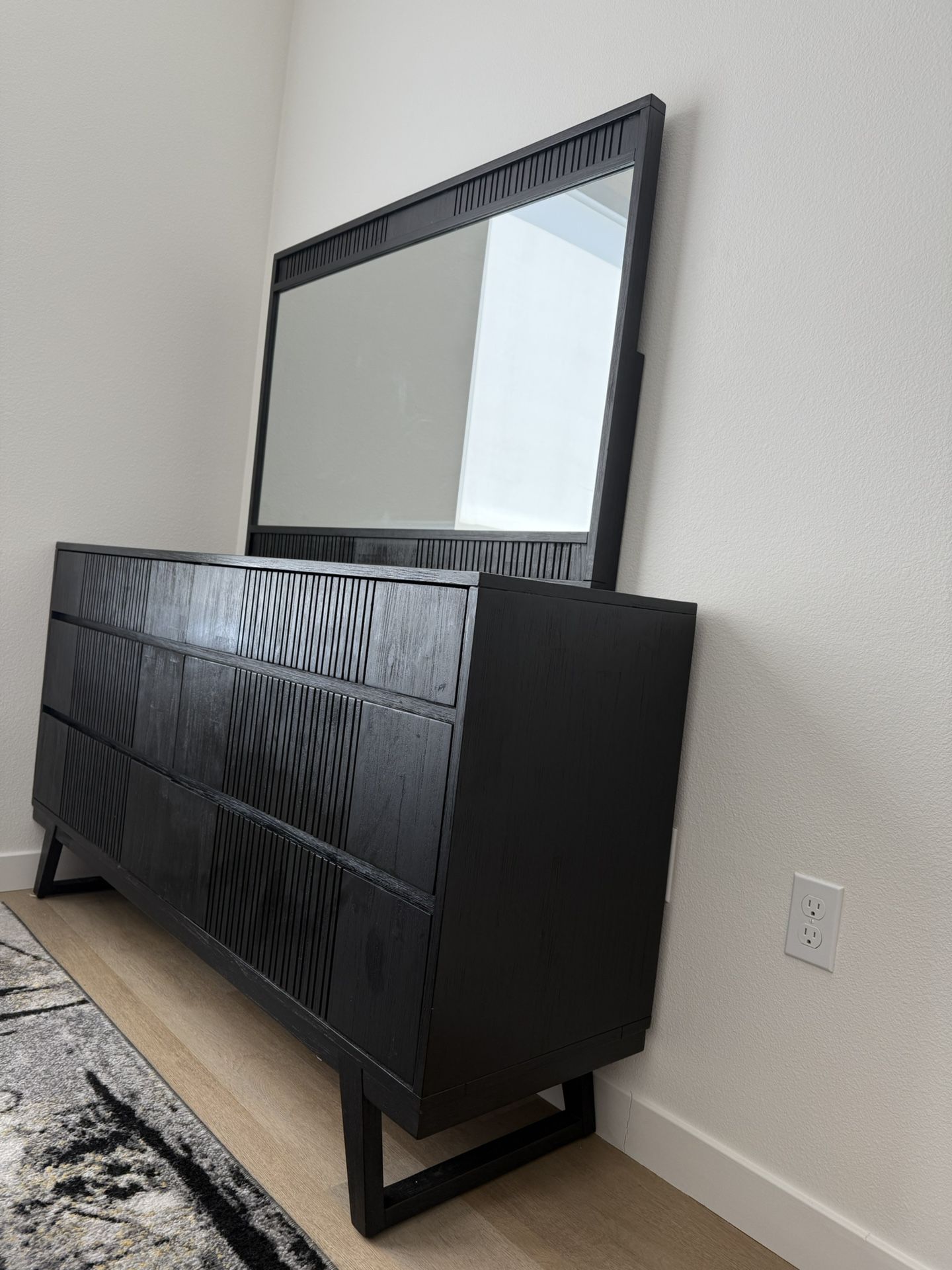 Modern Black 6-Drawer Dresser w/ Mirror – Living Spaces