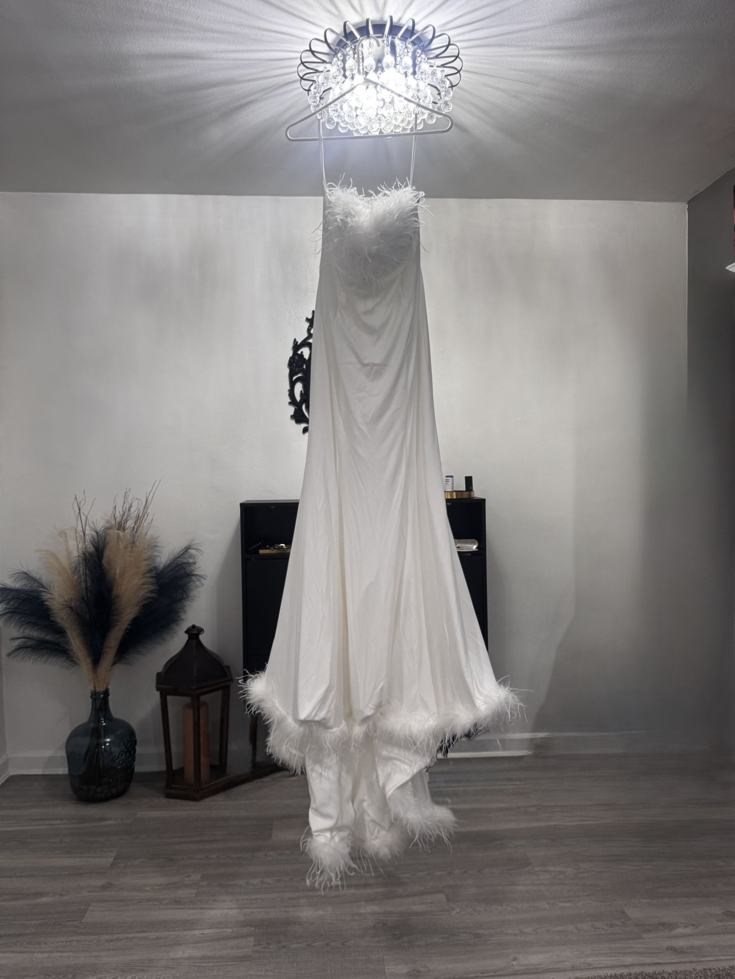 Dramatic Trumpet/Mermaid Strapless Sleeveless Sweep Train Stretch Crepe Wedding Dresses