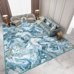 Washable Area Rug 5x7 - Artistic Style Modern Rug for Living Room Bedroom Dining Room, Soft Low Pile Machine Washable Carpet, Non Slip Non Shedding Ar