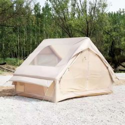 Inflatable Camping Tent, 2-4 Person, Luxury Glamping Design with Skylight, Oxford Fabric