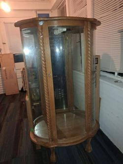 Vintage Wooden Curved Cabinet