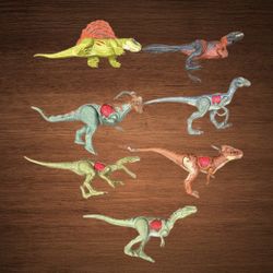 LOT OF 7 DINOSAURS 7,5 inches. 