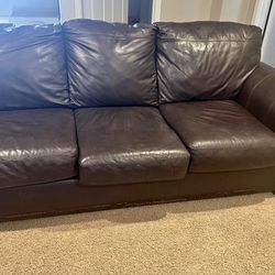 Brown leather couch