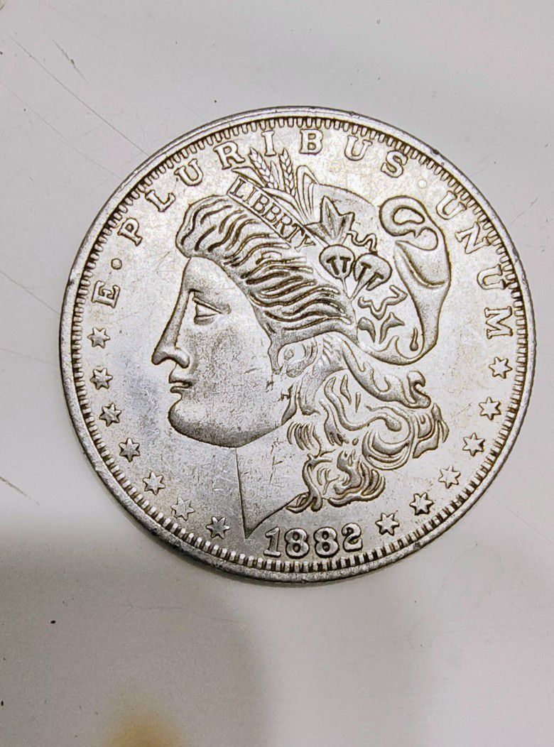 1882 Morgan Silver Dollar Almost Uncirculated 
