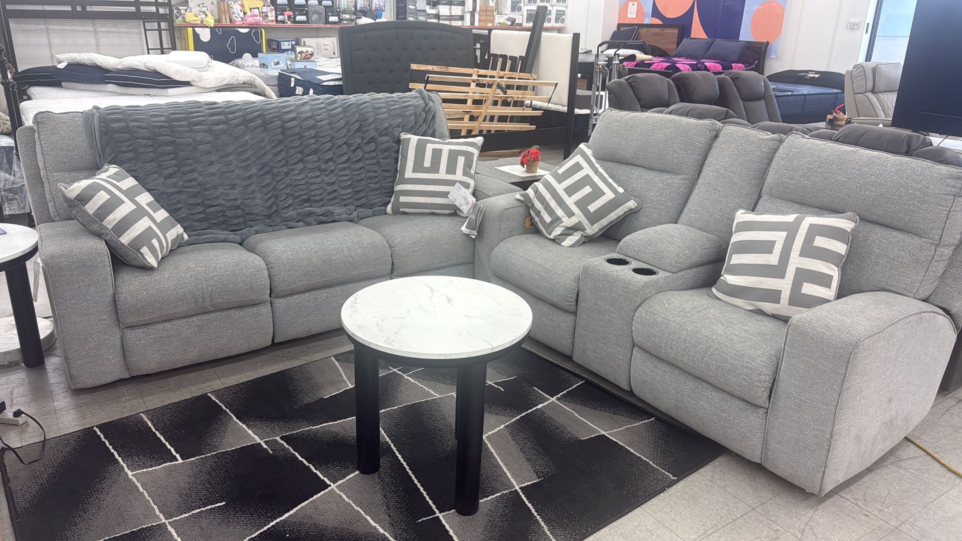 Ashley Biscoe Power Reclining Sofa Loveseat Set Display Model Final Sale