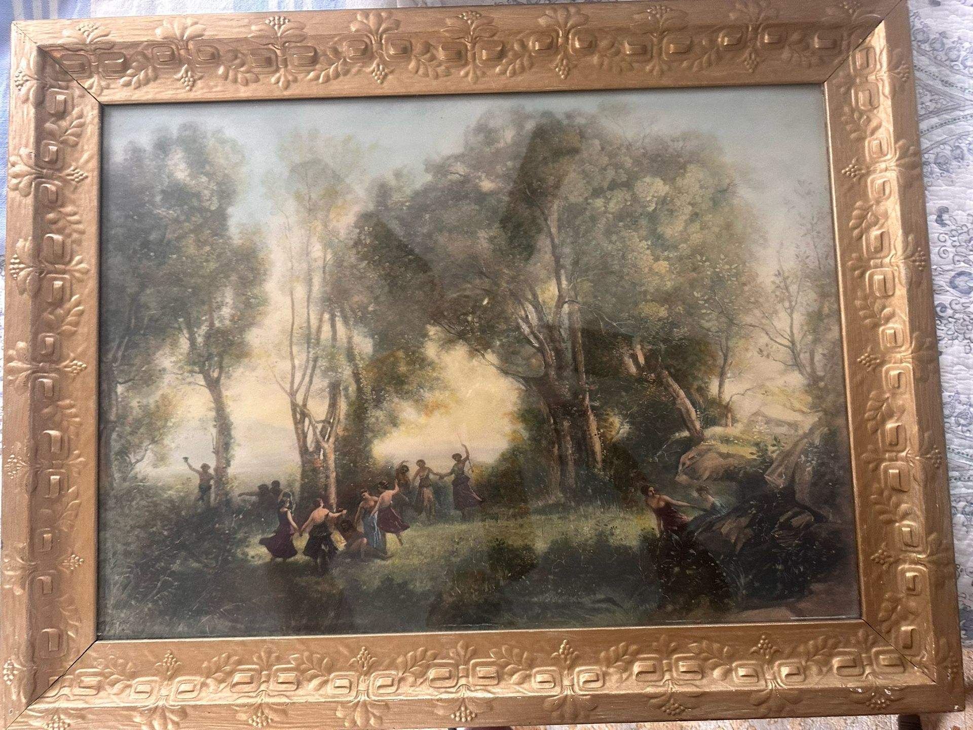 Antique Lithograph - Dance Of The Nymphs