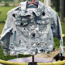 New custom denim jacket 12/18mo