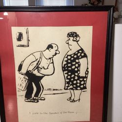 Vintage “Speaker of the House” Cartoon Framed Print